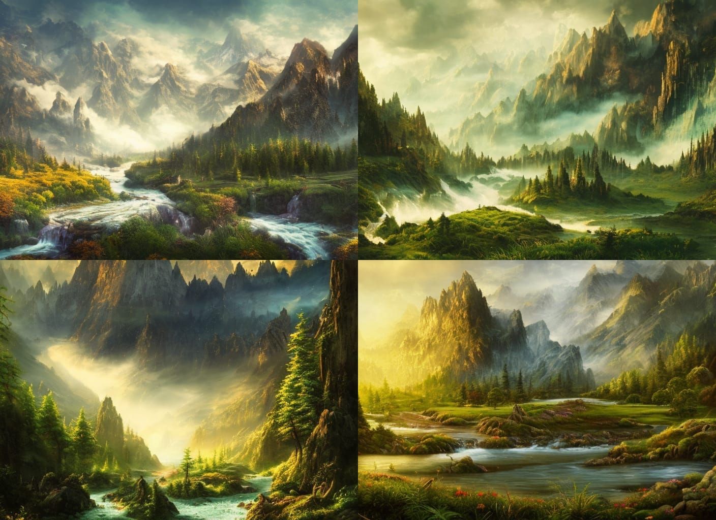 Epic Mountain Valley Landscape with Radiant River in Stunnin...