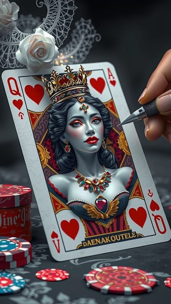 Queen of Hearts in Victorian Gothic Style