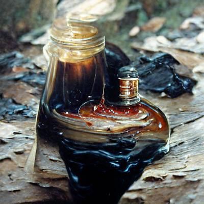 Poisonous Darkness in a Broken Vial, Oil Painting