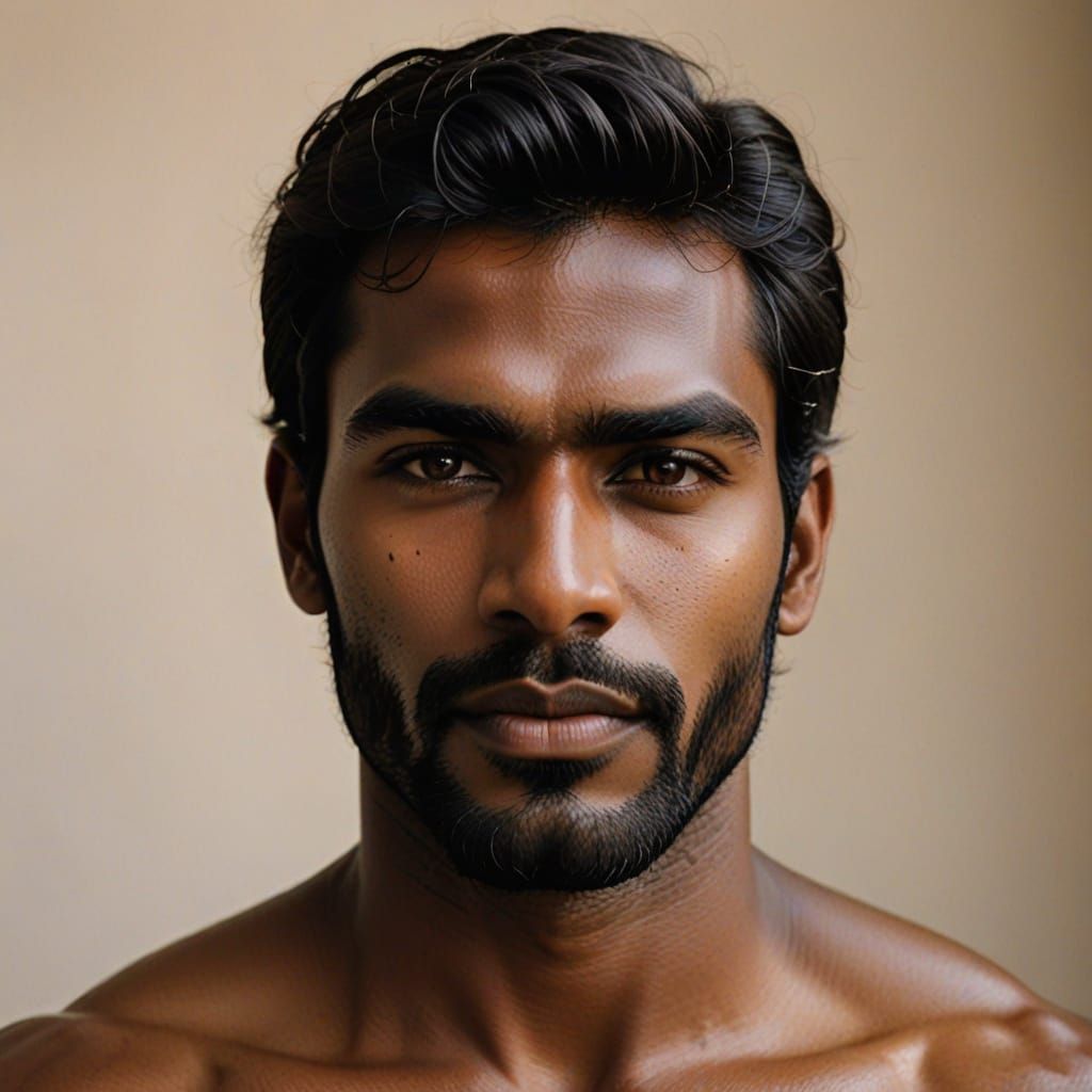 Hyperrealistic Portrait of a Sri Lankan Man