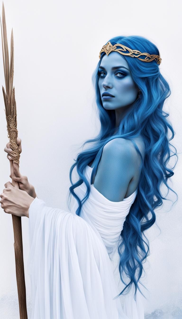 Blue Goddess in Ethereal Hues