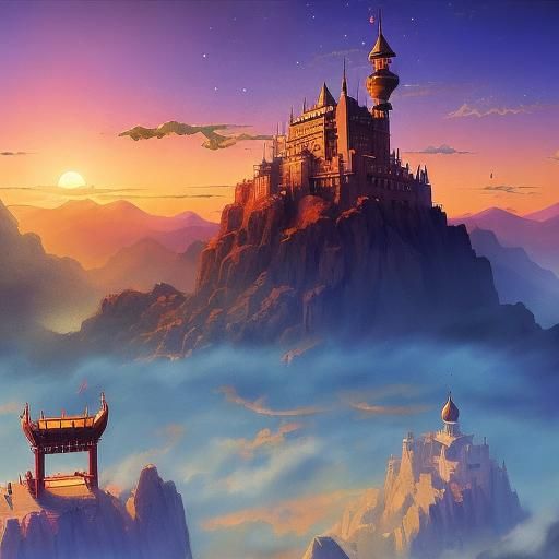 Elegant Evil Sorcerer in a Studio Ghibli-Inspired Anime Key....