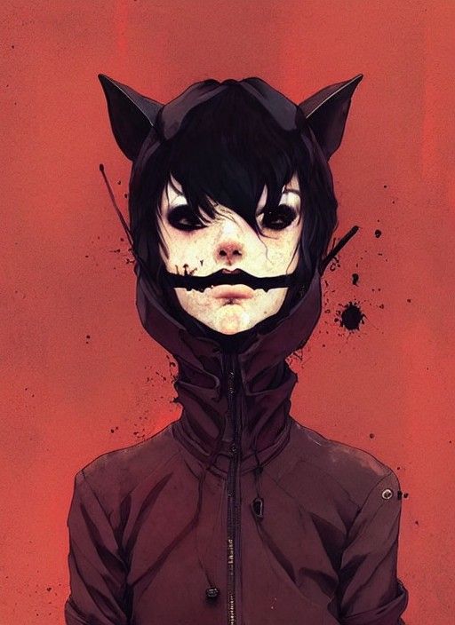 Eerie Masked Figure in Victorian Alley