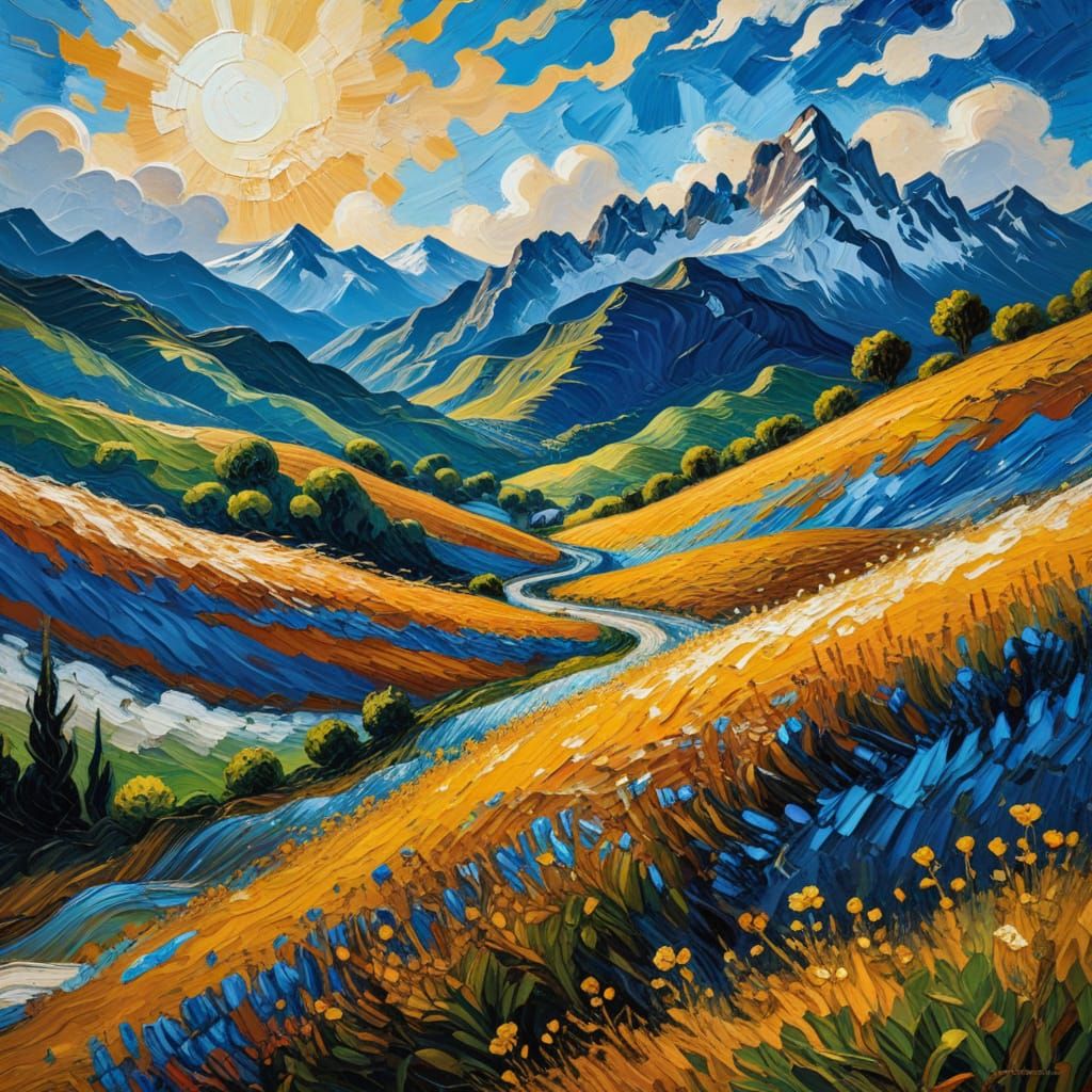 Impasto Oil Painting Masterpiece with Expressive Brushstroke...