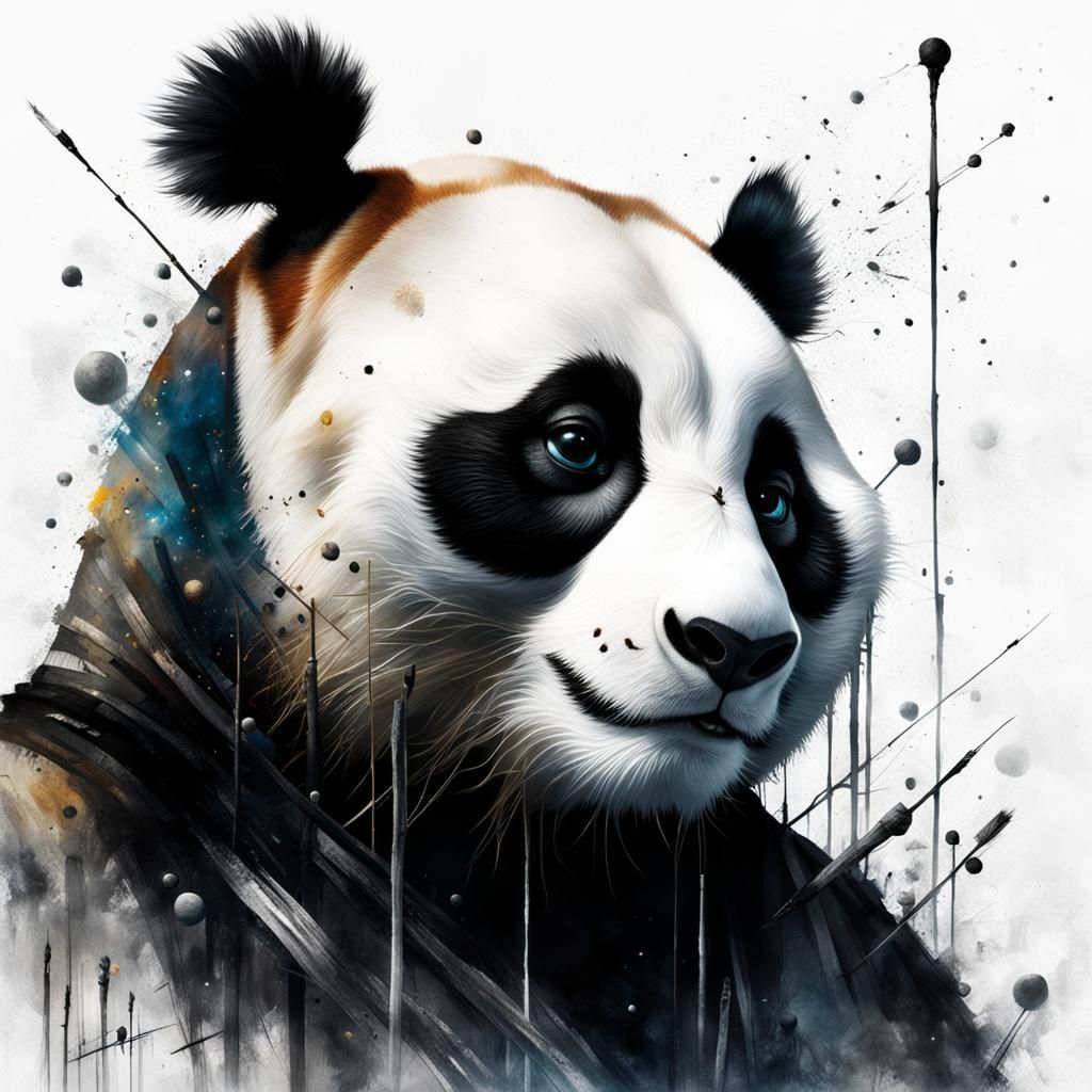 Surrealistic Kung Fu Panda in a Dreamlike Setting