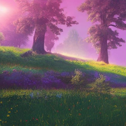 Surreal Golden Dreamscapes with Ethereal Auras and Shimmerin...