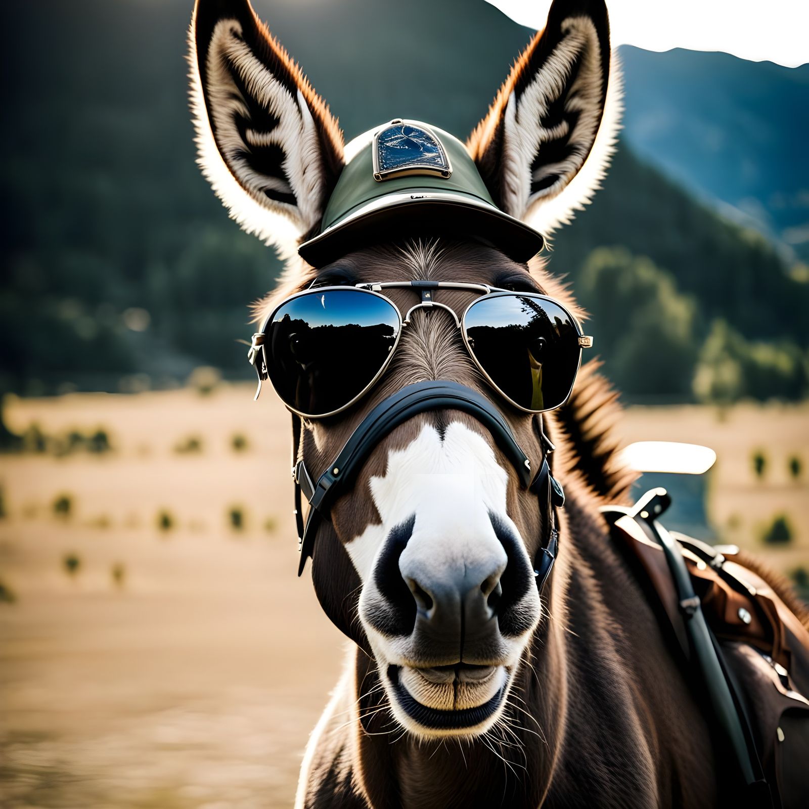 Donkey in Rock and Roll Attire