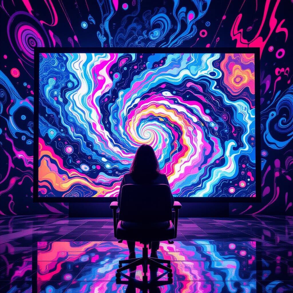 Woman in Futuristic Surrealist Digital Art