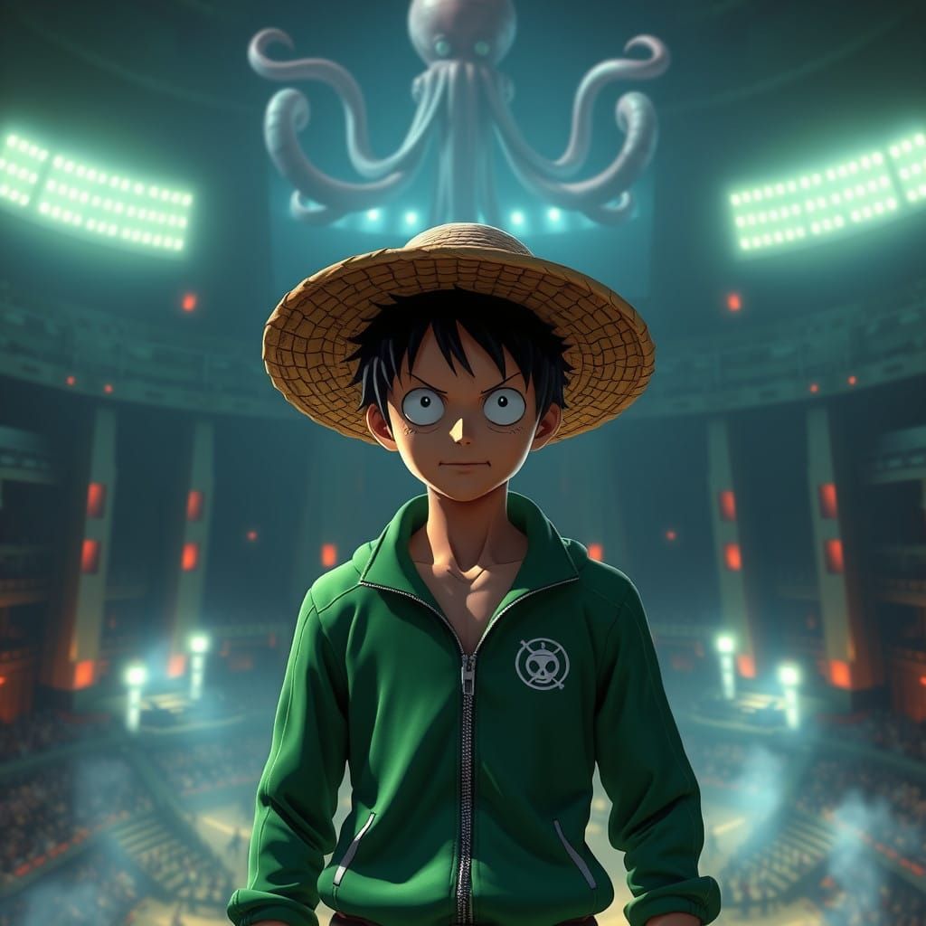 Dark Fantasy Luffy in Squid Game Arena