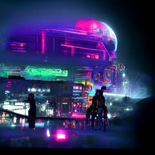 Cosmic Dreams in Cyberpunk Neon