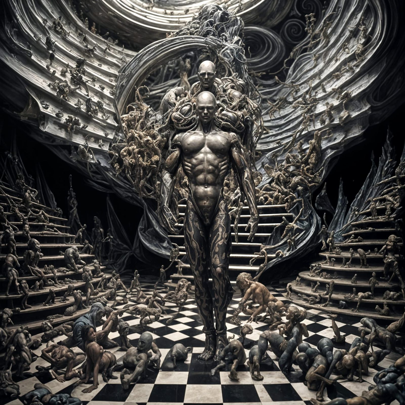 Hyperrealistic Alien Couple Portrait in Bizarre Magical Real...