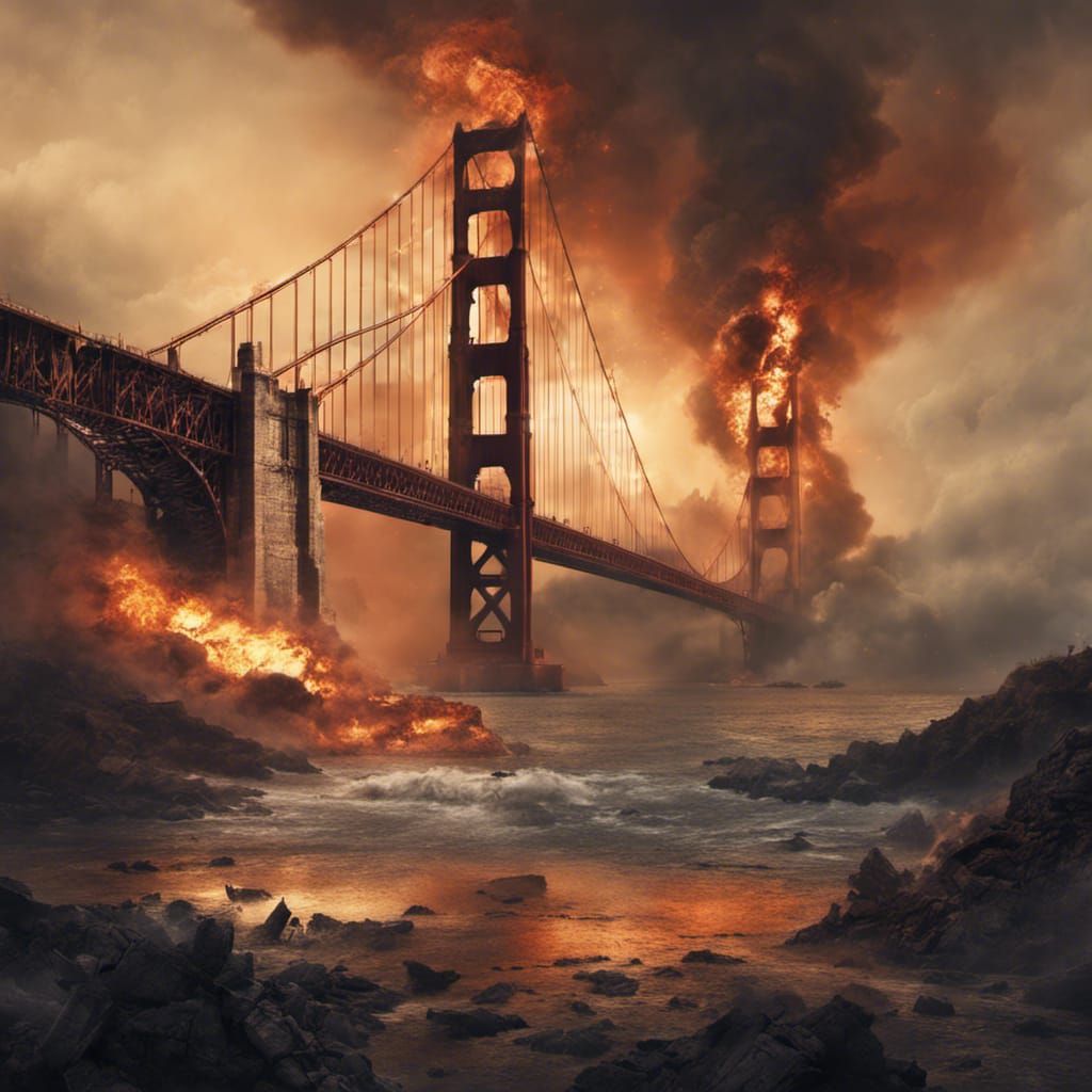 Apocalyptic Golden Gate Bridge Inferno