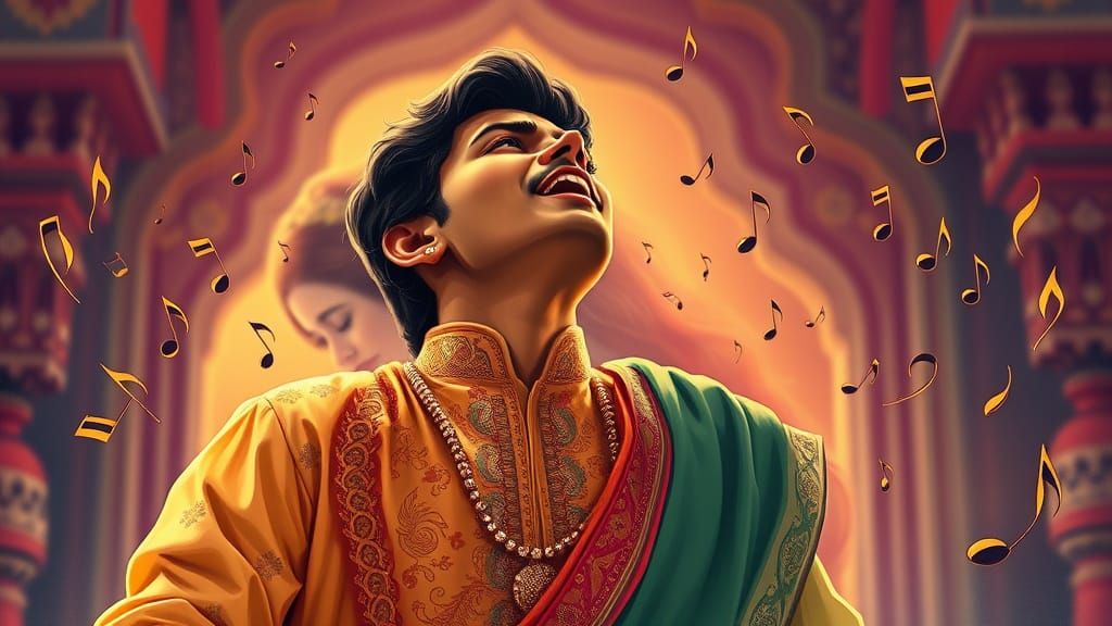 Ethereal Bollywood Music Fusion in Jewel-Toned Splendor