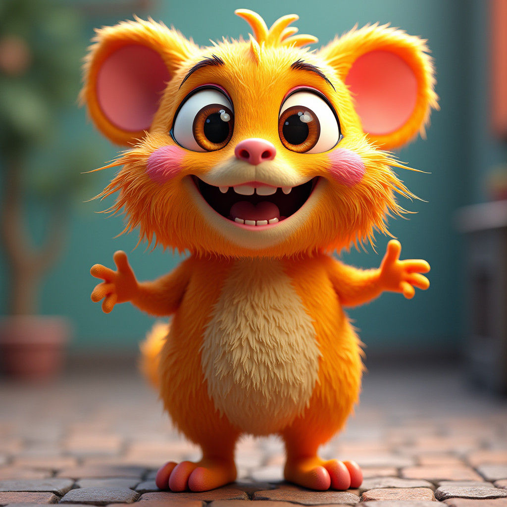 Dazzling Hyper-Realistic 3D Mascot Character in Vibrant Colo...