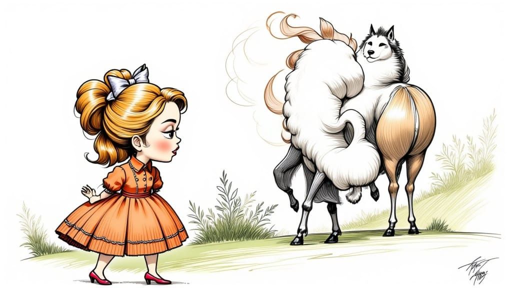 Wise Person Silences Gossip in a Coloured Line Sketch