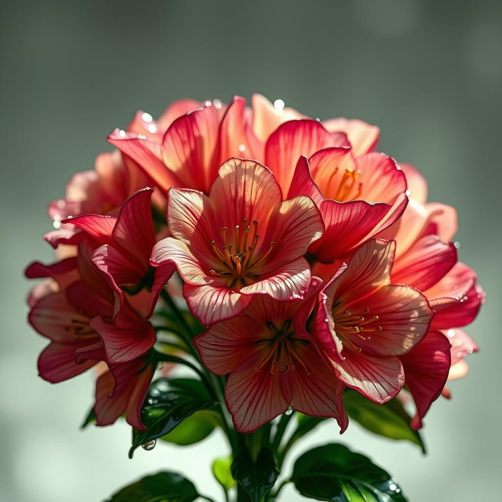 Ethereal Glass Bouquet in Hyperrealistic Detail
