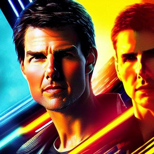 Tom Cruise in a Cyberpunk 2099 Blade Runner Aesthetic