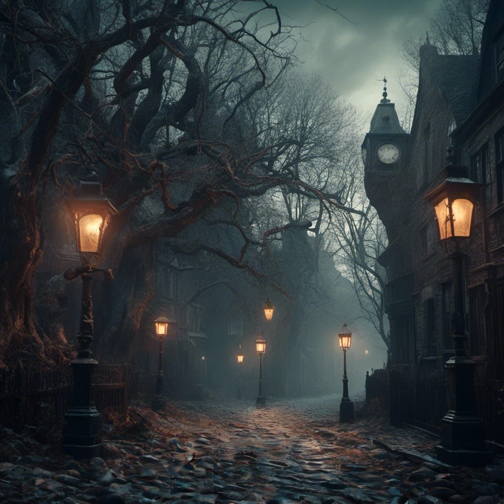 Mysterious Victorian Nightmare: Plague Doctor Amidst Dark Fa...