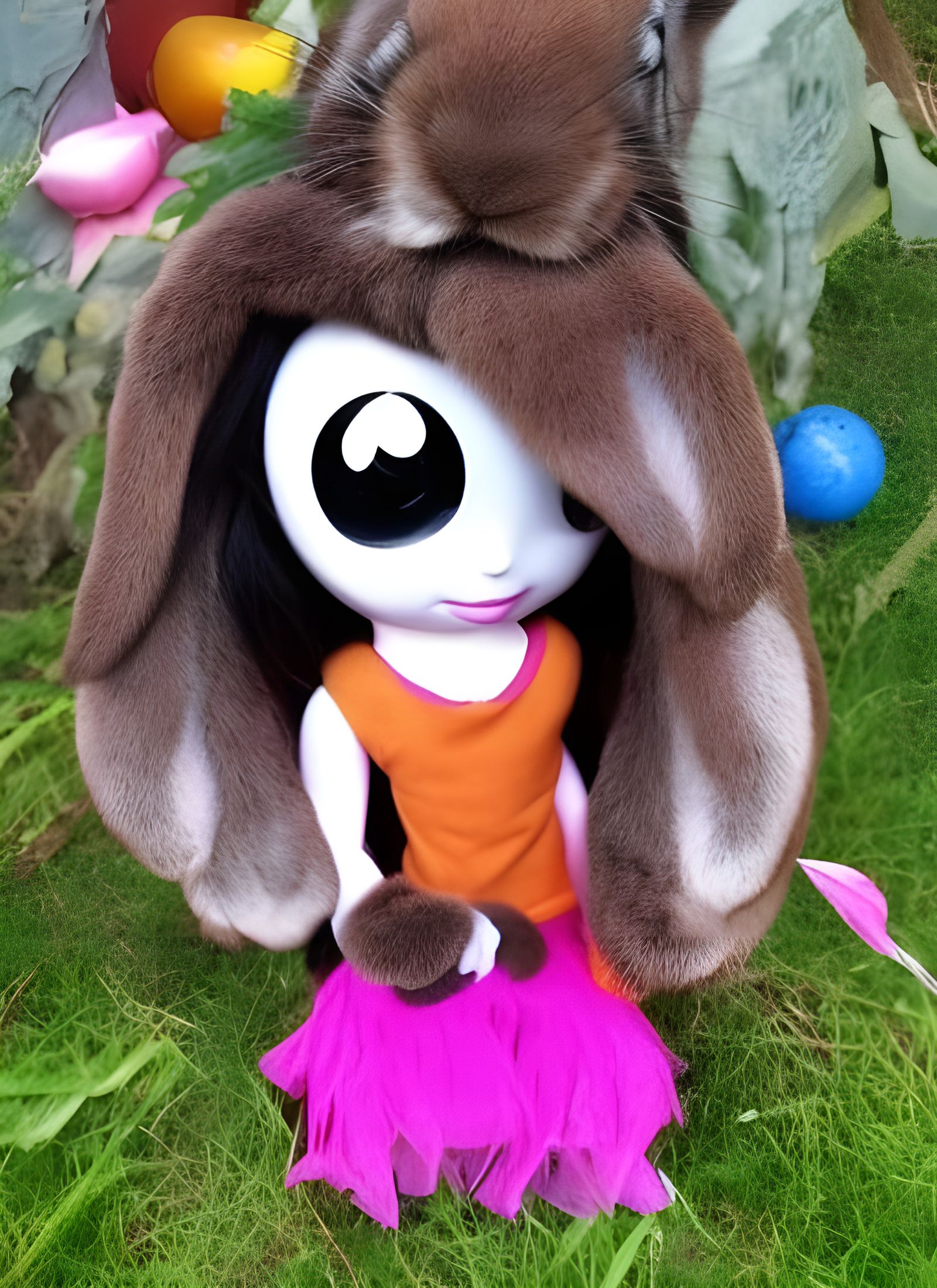 Magical Cute Ninja Bunny in Cosmic Colors