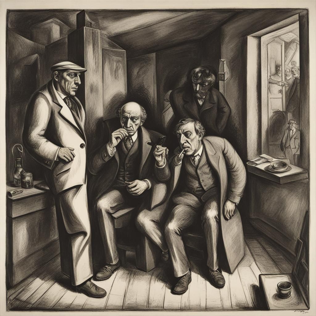 Vasya the Locksmith Smokes Gavansur by an AI Artist in a Dix...