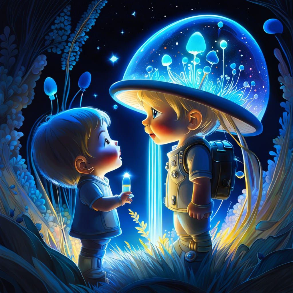 Hyperrealistic, Bioluminescent Crystal Masterpiece