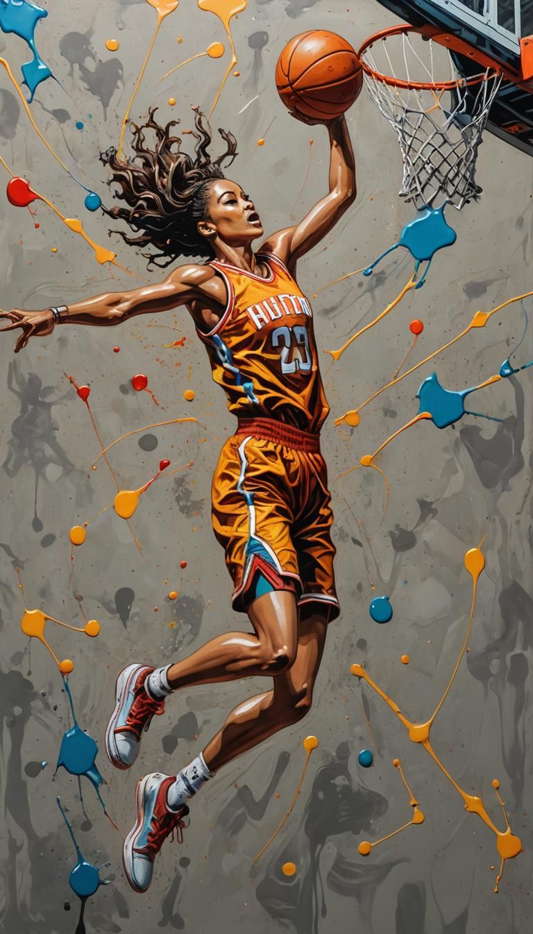 Vibrant Modern Street Art Masterpiece of Slam Dunk