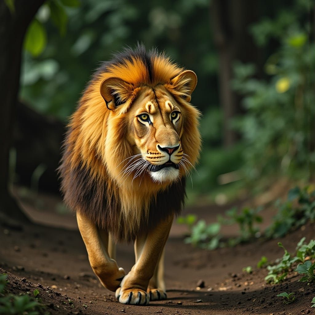 <lora:Haida Style:1.0>  Haida Style picture of a lion in yel...