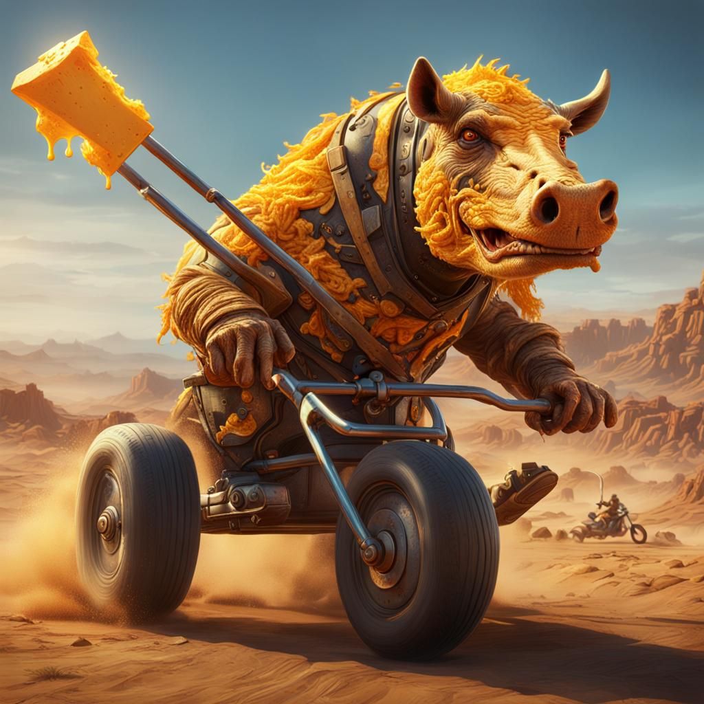 Supervillain Warthog in Nacho Cheese Glitz Rides a Tricycle...