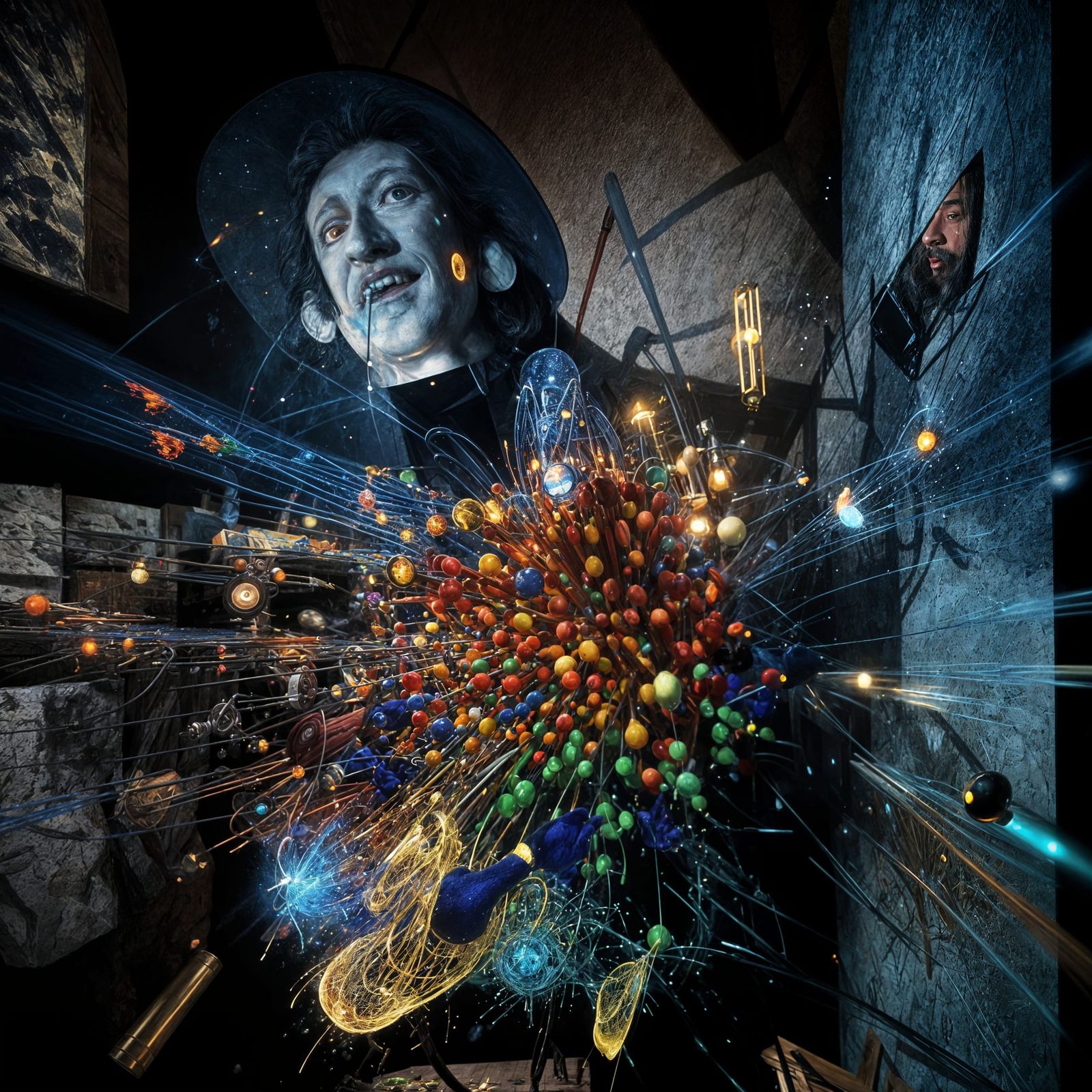 "This is to illustrate the amount of atomic particles going through you every moment of your day..."