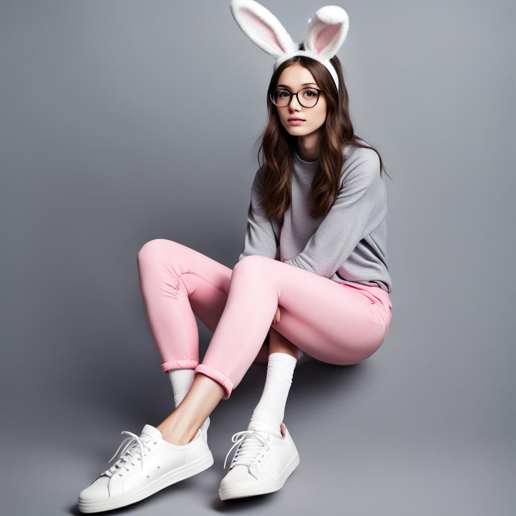 Kawaii Bunny Girl in Pastel Colors