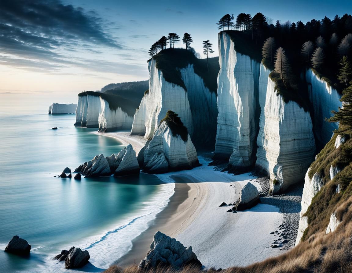 Ethereal Coastlines in Noctilucent Hues