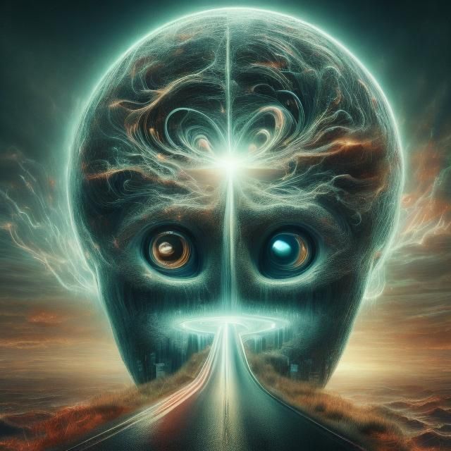 Alien Portrait: Hyperrealistic Double Exposure Fantasy Art