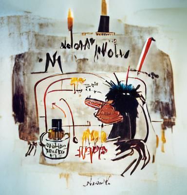 Moldy Basquiat-Inspired Abstract Portrait