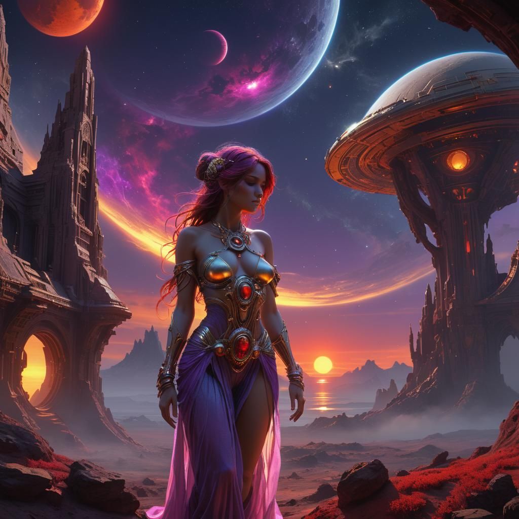 Galactic Royalty in Dark Fantasy Style