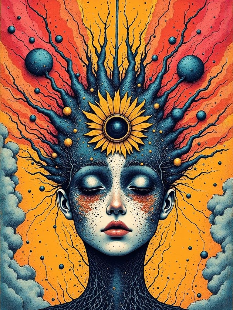 Surreal Abstract Composition in Bauhaus Style