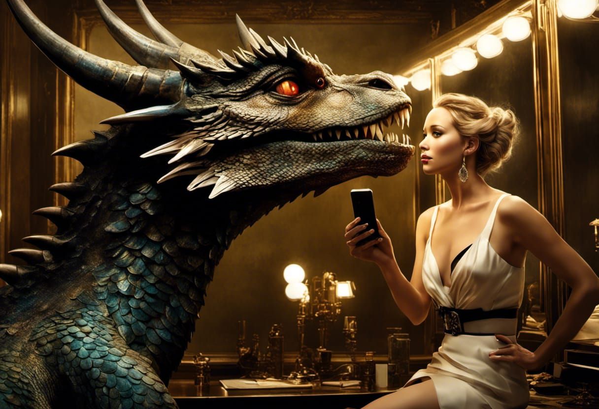 Jennifer Lawrence takes a selfie with an admirer