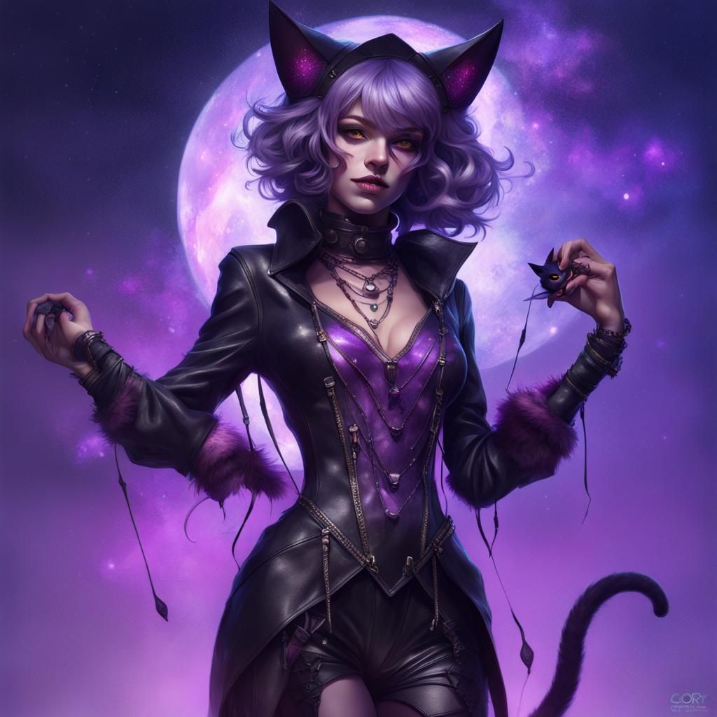 Glowing Jester Amidst Cosmic Whispers in Style of Guweiz