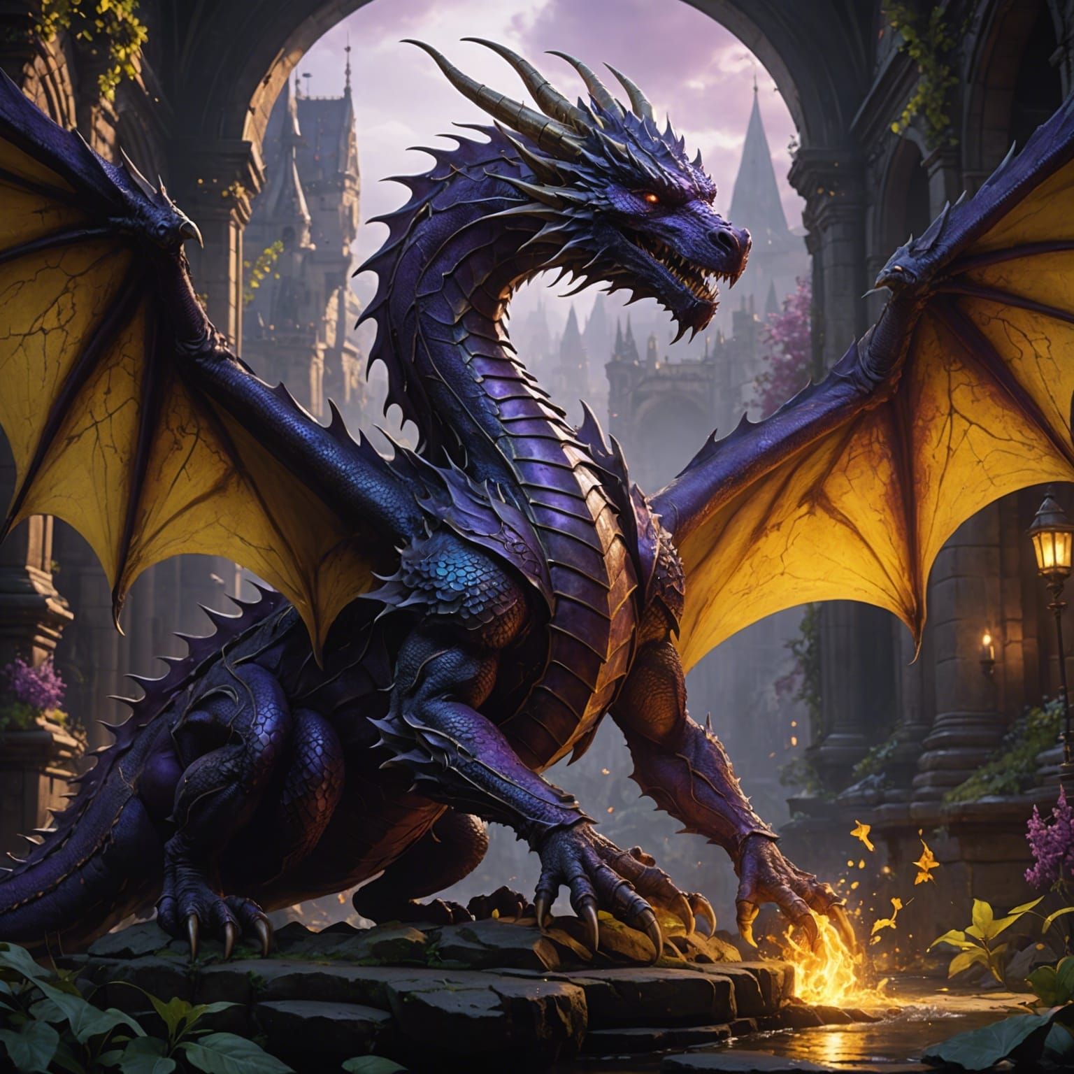 Dark Fantasy Dragon Concept Art in 8K Resolution