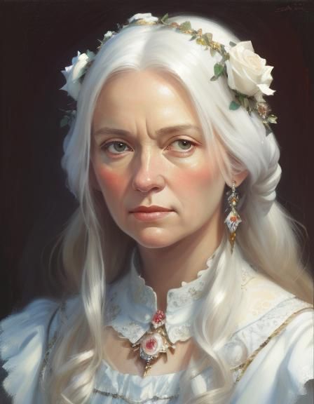 White beautiful woman roses,8k resolution concept art portre...