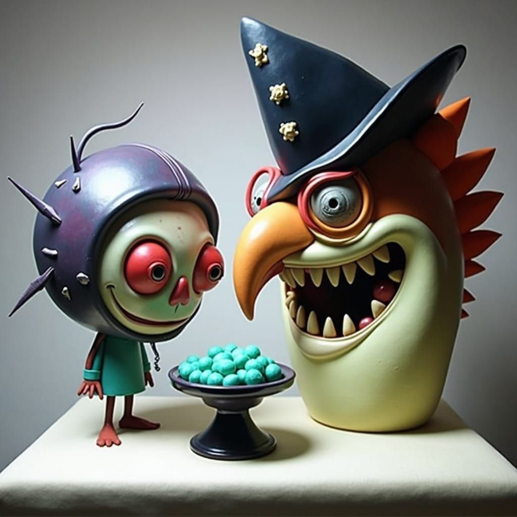 Surreal Rock God Amidst Sparkling Dust and Light