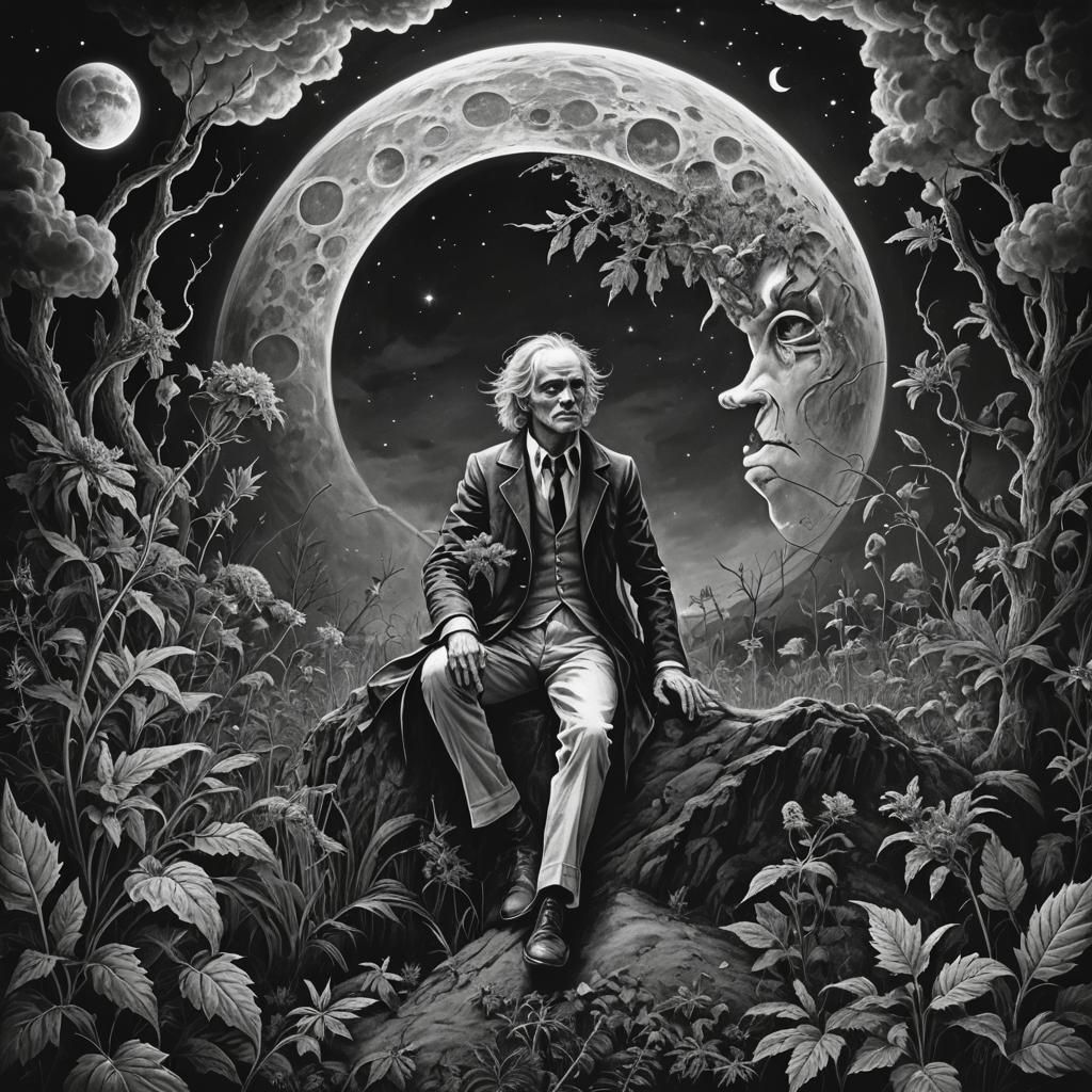 Timeless Midnight Reverie in Dark Fantasy Art