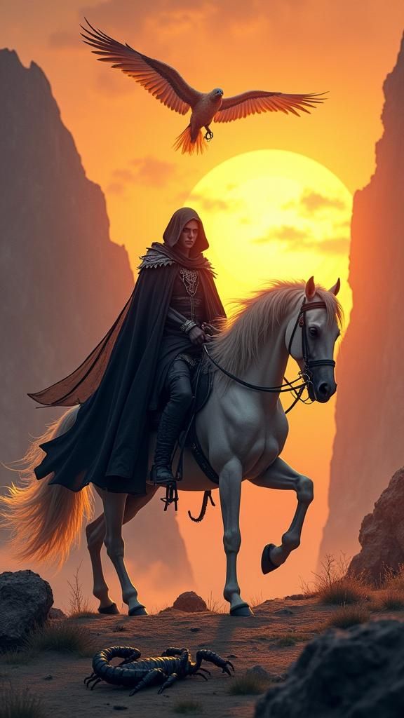 Grim Reaper Reigns Supreme in Eerie Sunset Landscape