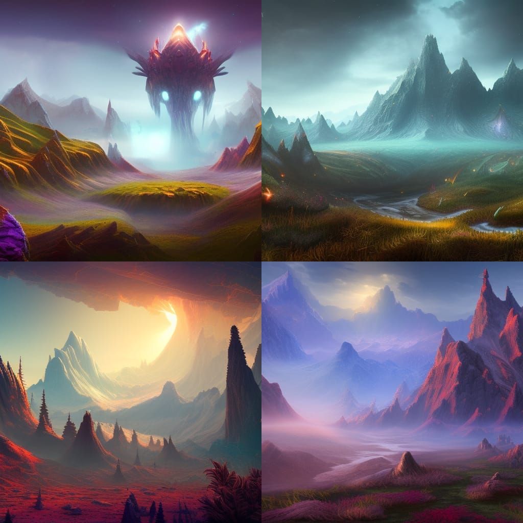 Ethereal Frosty Realm in Vibrant Cosmic Tundra
