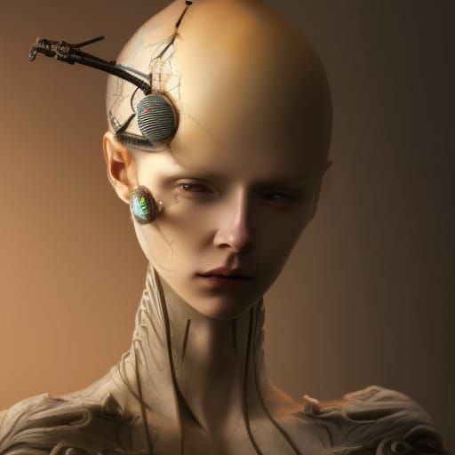 Dark Fantasy Warrior in Salmon Armor, Hyper-Realistic Digita...