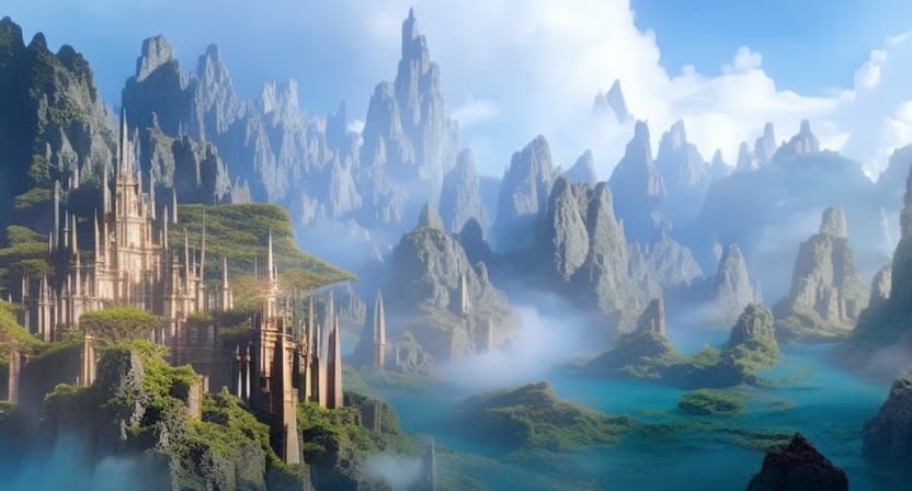Epic Fantasy Gate in a Vibrant New World
