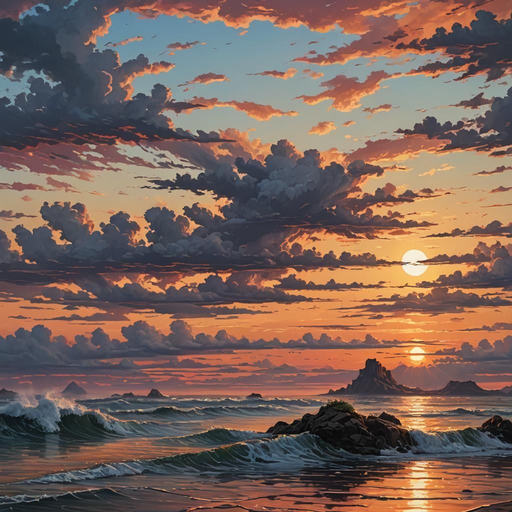 Surreal Sunset Landscape in Cinematic Hyperrealism