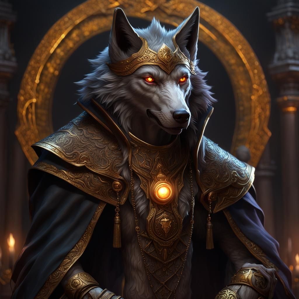 Dark Fantasy Wolf Concept Art in Ancient Masterpiece Style