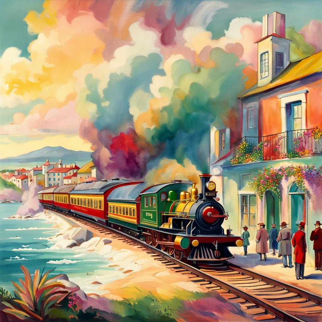 Vintage Steam Train Arrives at Atlantic Coastal City Station