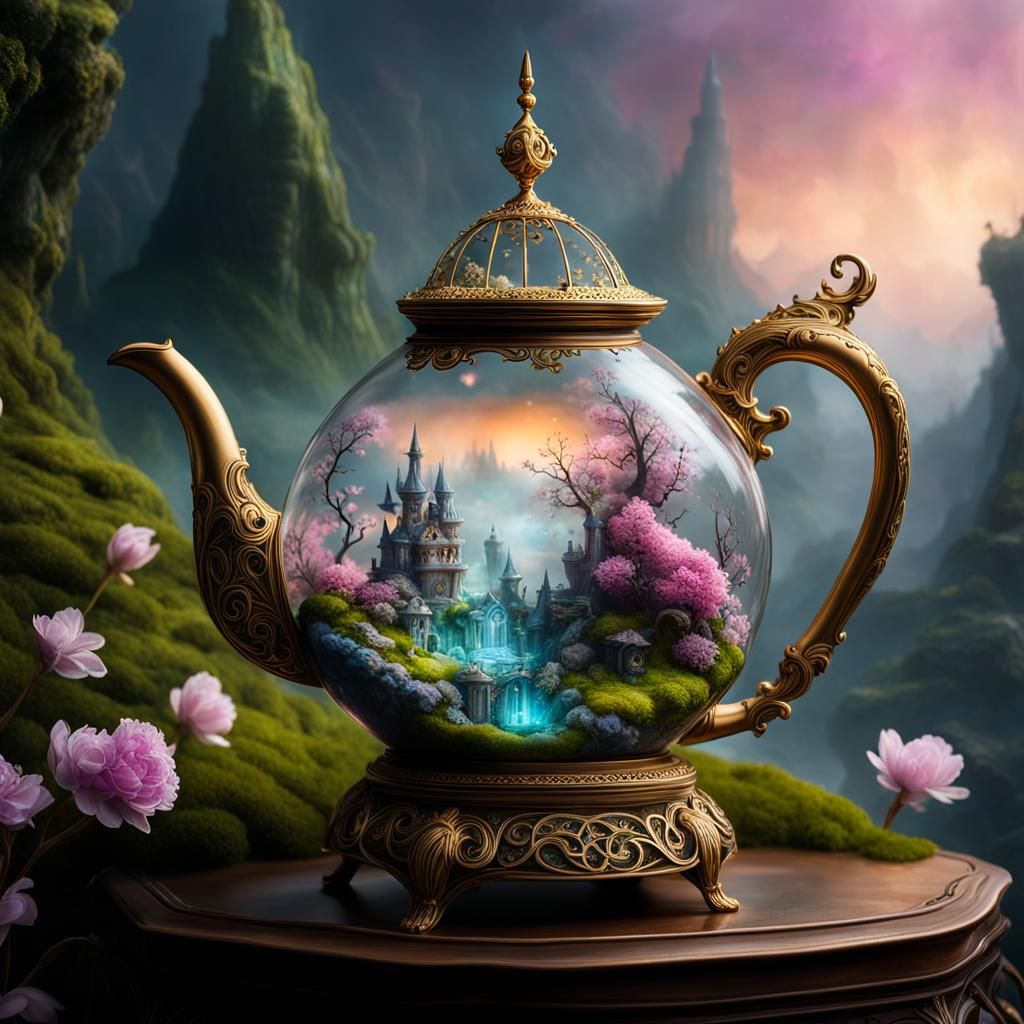 Fantasy world in a Tea pot