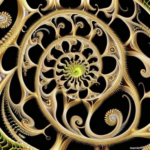 Elegant Fractal Snail Shines in Iridescent Gold